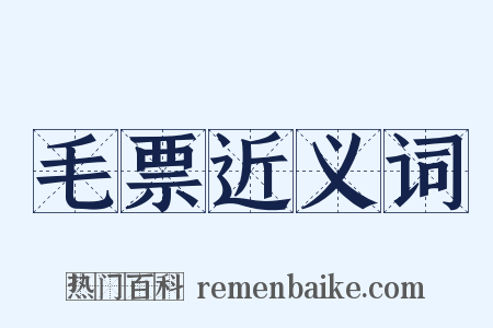 毛票近义词是什么意思的图片